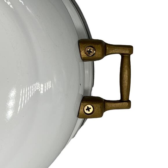 Tivoli Vintage Enamelware Cooking Stock Pot & Lid Solid Glossy White - Picture 10 of 14